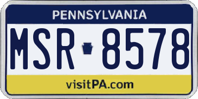PA license plate MSR8578