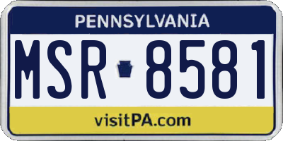PA license plate MSR8581