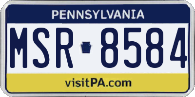 PA license plate MSR8584