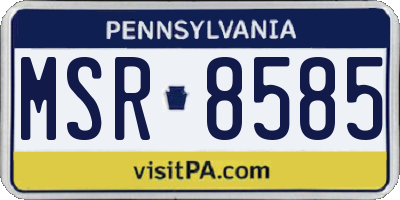 PA license plate MSR8585