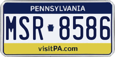 PA license plate MSR8586