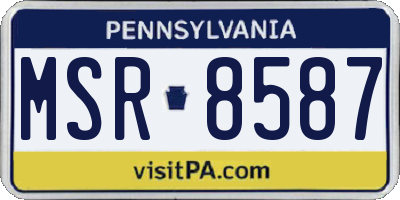 PA license plate MSR8587