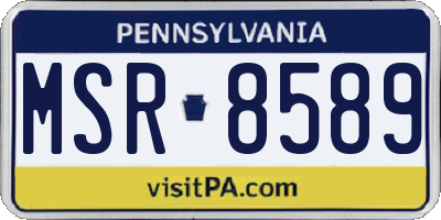 PA license plate MSR8589