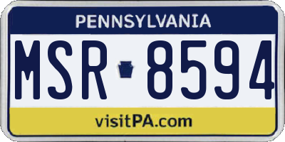 PA license plate MSR8594