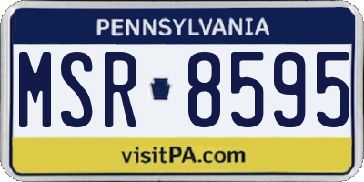 PA license plate MSR8595