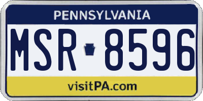 PA license plate MSR8596