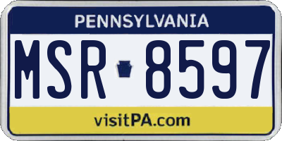PA license plate MSR8597