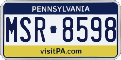 PA license plate MSR8598