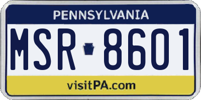 PA license plate MSR8601
