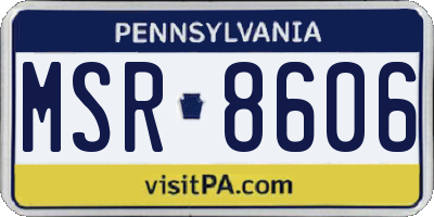 PA license plate MSR8606
