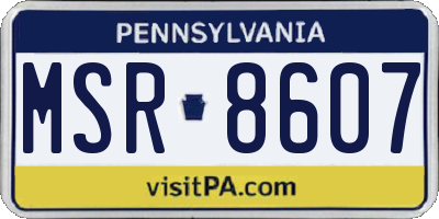 PA license plate MSR8607
