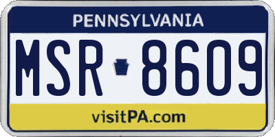 PA license plate MSR8609