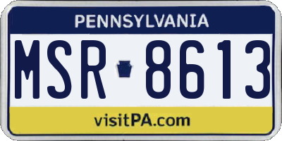PA license plate MSR8613