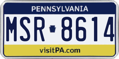 PA license plate MSR8614