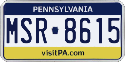 PA license plate MSR8615