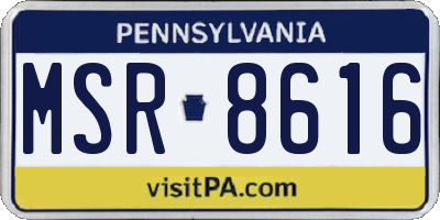 PA license plate MSR8616