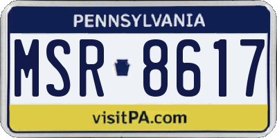 PA license plate MSR8617