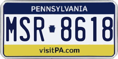 PA license plate MSR8618