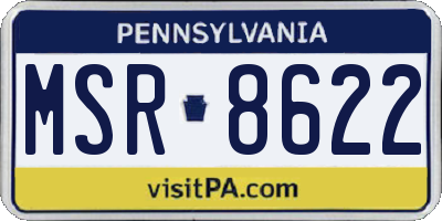 PA license plate MSR8622