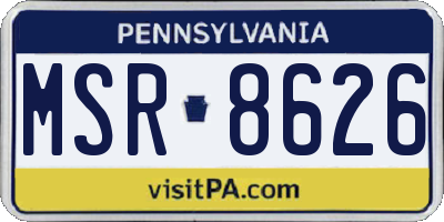 PA license plate MSR8626