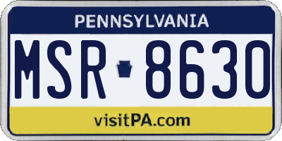 PA license plate MSR8630