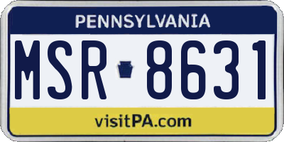 PA license plate MSR8631