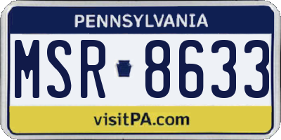 PA license plate MSR8633