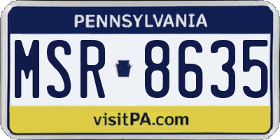 PA license plate MSR8635