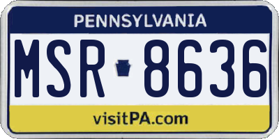 PA license plate MSR8636