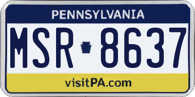 PA license plate MSR8637
