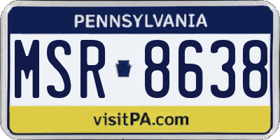 PA license plate MSR8638