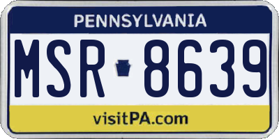 PA license plate MSR8639
