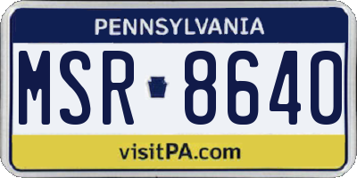 PA license plate MSR8640
