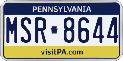PA license plate MSR8644
