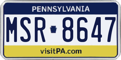 PA license plate MSR8647