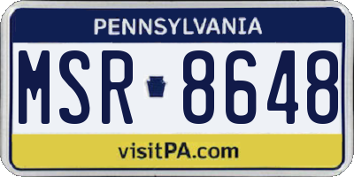 PA license plate MSR8648