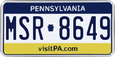 PA license plate MSR8649