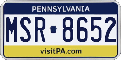 PA license plate MSR8652