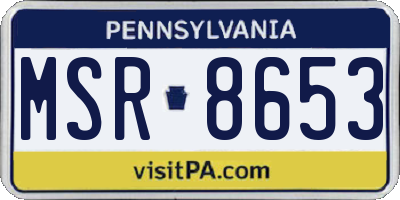 PA license plate MSR8653