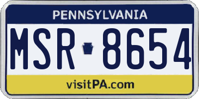 PA license plate MSR8654
