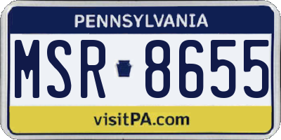 PA license plate MSR8655