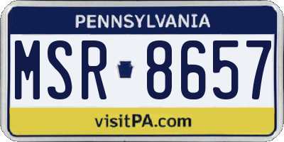 PA license plate MSR8657
