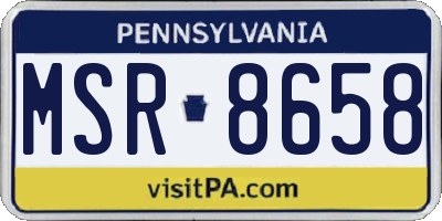 PA license plate MSR8658