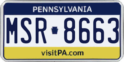 PA license plate MSR8663