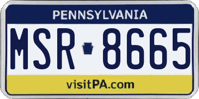 PA license plate MSR8665