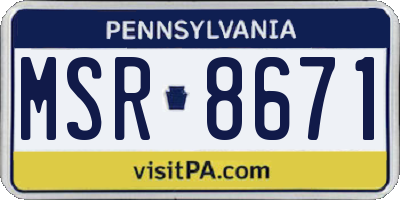 PA license plate MSR8671
