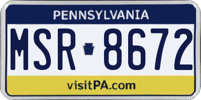 PA license plate MSR8672