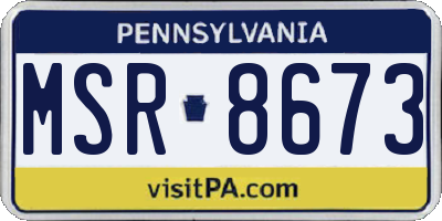 PA license plate MSR8673