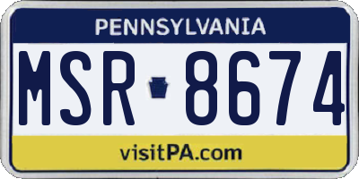 PA license plate MSR8674