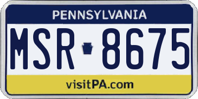 PA license plate MSR8675